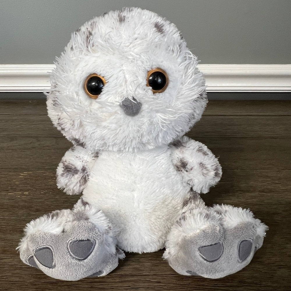 Toys R Us Animal Alley Snowy Owl Plush White Grey Speckled Stuffed Animal